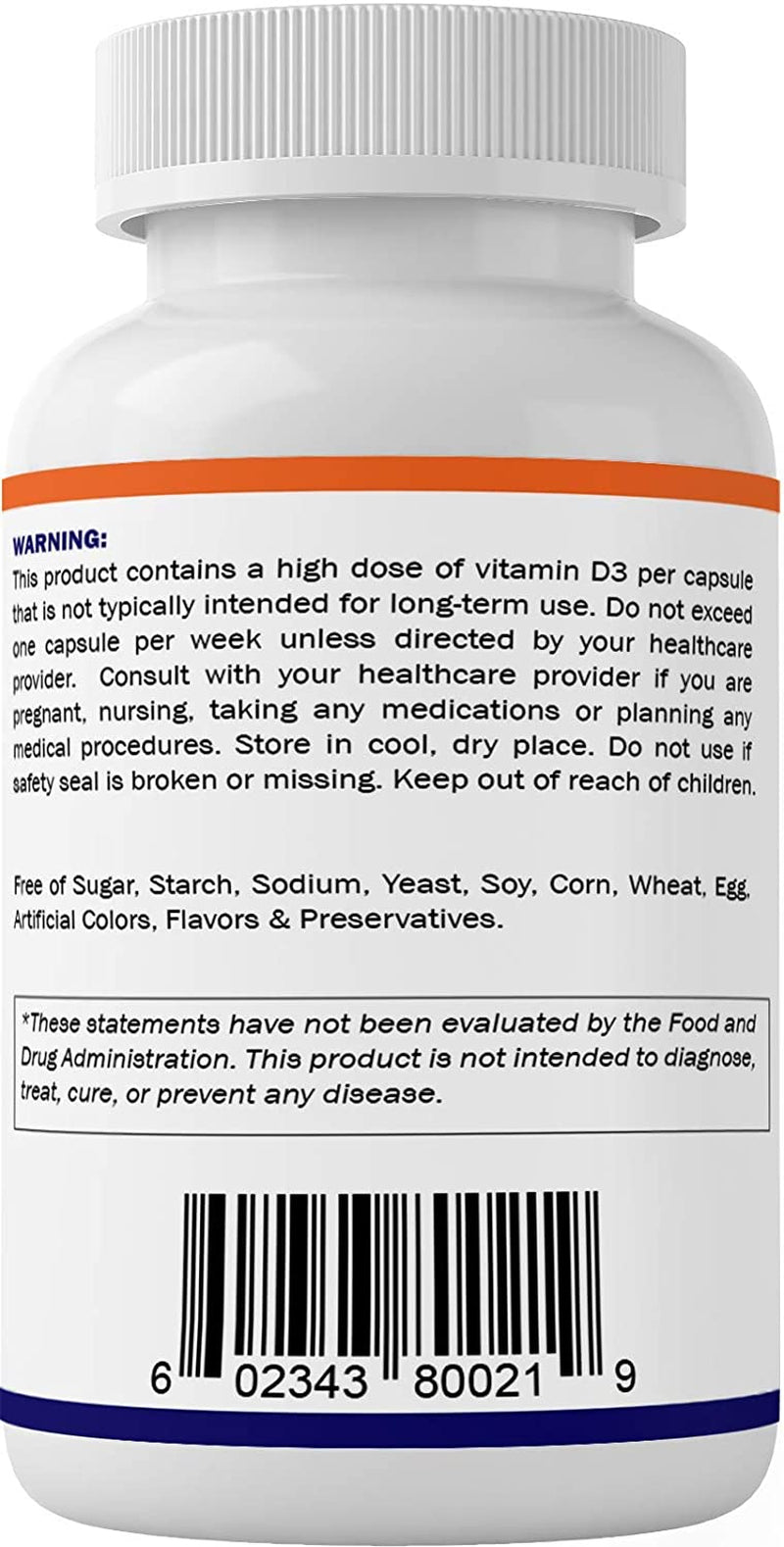 2 Pack -  Vitamin D3 50,000 IU (As Cholecalciferol), Once Weekly Dose, 1250 Mcg, 60 Veggie Capsules 1 Year Supply, Progressive Formula Helping Vitamin D Deficiencies (Total 120 Veg Capsules)